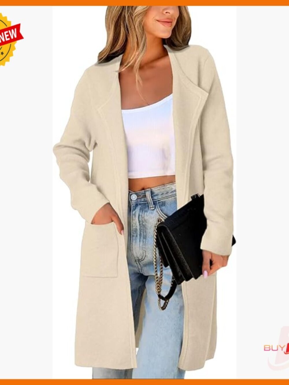 Long Sleeve Open Front Cardigan Sweater Lapel Coatigan Casual Knit